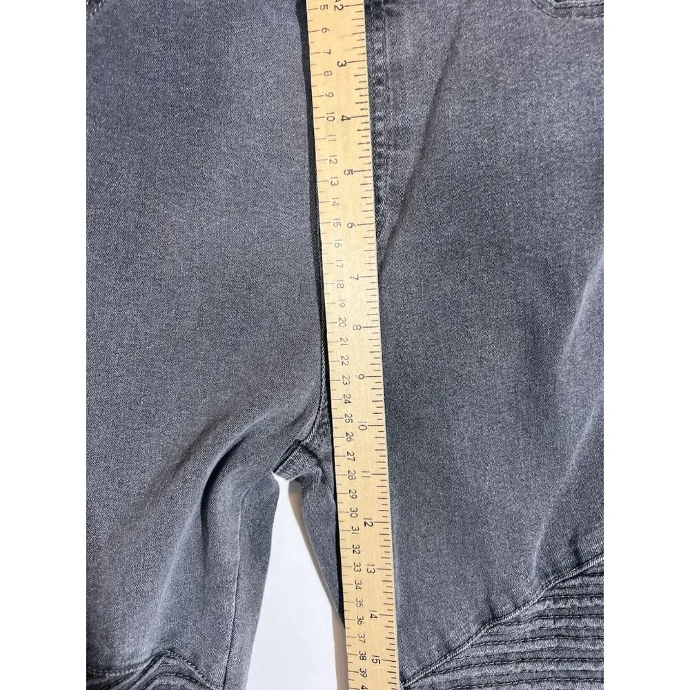 Flamingo Zip Ankle Gray Denim Jeans Womens‎ size Large pullon with elastic waist